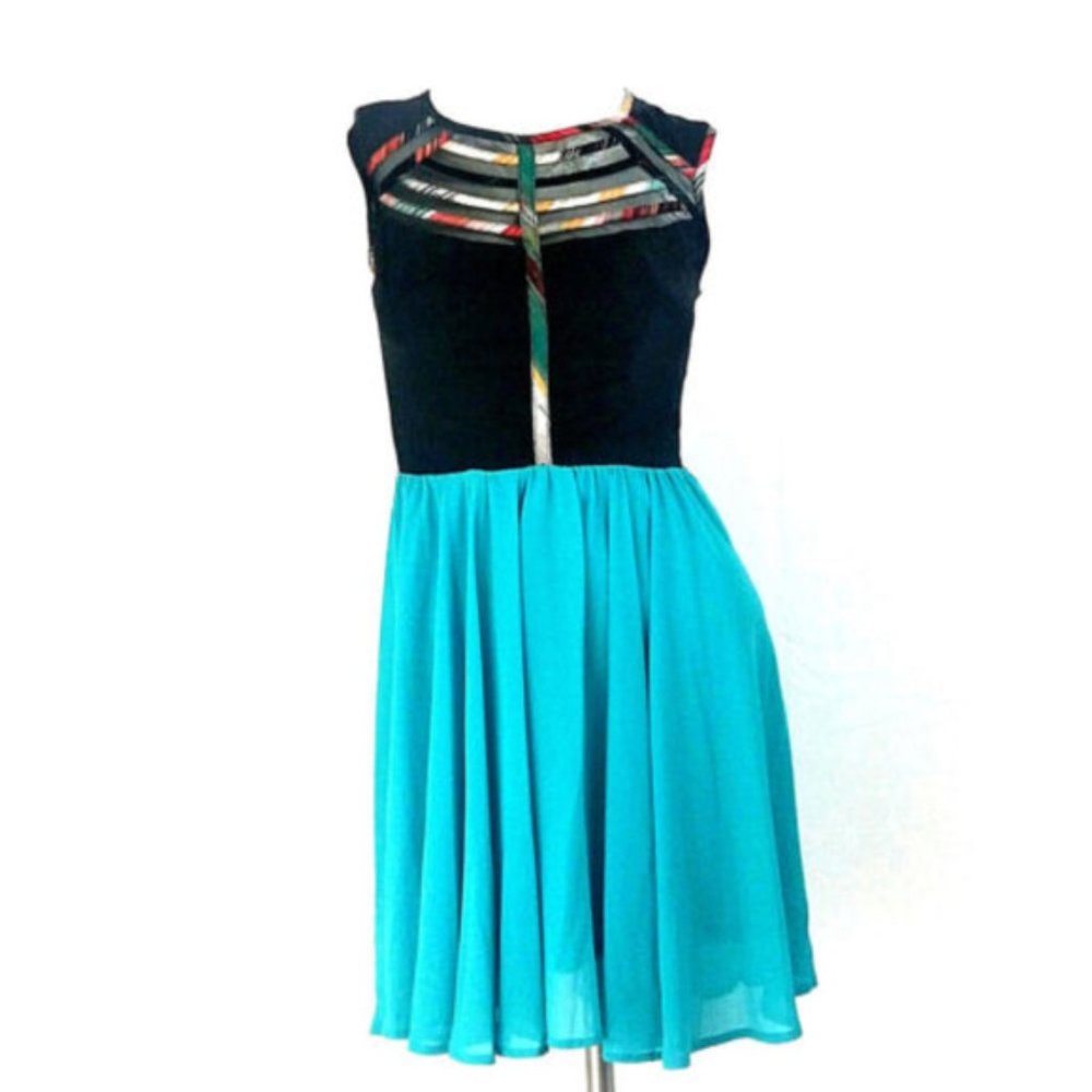 Nordstrom Chiffon Sleeveless Skater Cocktail Dress